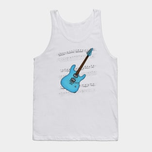 Guitar Tab Electric Guitarist Music Notation Musician (Blue) Tank Top